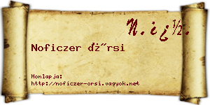 Noficzer Örsi névjegykártya